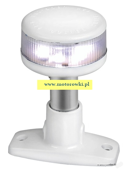 Lampa nawigacyjna topowa  360° LED biała, maszt 5cm