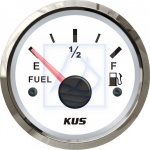 Wskaźnik poziomu paliwa 2" 0-190 biały z ramką SS   
