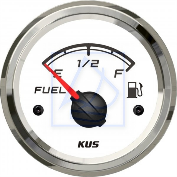 Wskaźnik poziomu paliwa  2" 240-33Ω KUS biały z ramką SS  