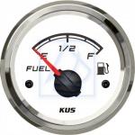 Wskaźnik poziomu paliwa 2"  0-190 Ω  biały z ramką SS   